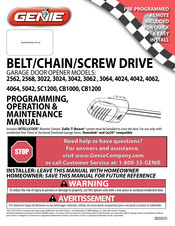 Genie 5042 Programming, Operation & Maintenance Manual