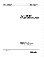 Tektronix 494P Manual