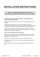 Belling Leisure 602DITC Installation Instructions Manual