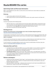 MikroTik RB911-5HnD Quick Setup Manual And Warranty Information