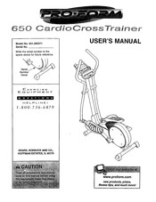 Pro-Form 650 Cardio Cross Trainer User Manual