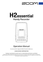 Zoom H2essential Operation Manual