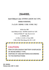 Intel 2I640HL Instruction Manual