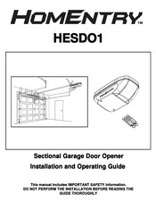 Homentry HESDO1 Installation And Operating Manual