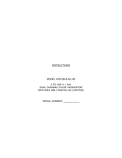 Avtech AVR-5B-B-N-LUB Instructions Manual