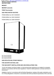 Surefire TRENT thermostatic Installation & Service Instructions Manual