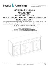 Bayside Furnishings Silverdale SIL65TC Assembly Instructions Manual
