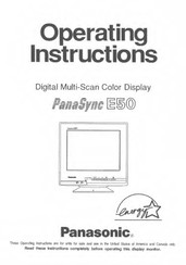 Panasonic PANASYNC E50 Operating Instructions Manual
