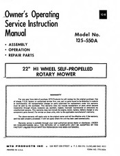 MTD 125-550A Owner's Manual