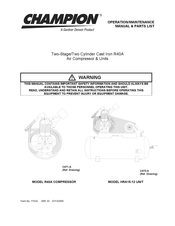Gardner Denver Champion HRA15D-25 Operation Maintenance Manual & Parts List