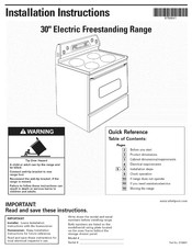 Whirlpool GR445LXMS0 Installation Instructions Manual