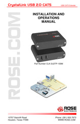 Rose electronics CrystalLink USB 2.0 CAT5 Installation And Operation Manual