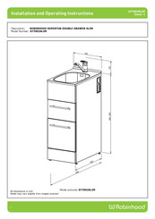 ROBINHOOD SUPERTUB DOUBLE DRAWER SLIM ST7002SLIM Installation And Operating Instructions Manual
