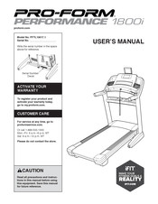 ICON Health & Fitness PRO-FORM PERFORMANCE 1800i User Manual