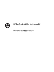 HP ProBook 650 G4 Maintenance And Service Manual