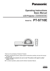 Panasonic PTST10E - LCD PROJECTOR Operating Instructions Manual