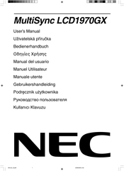 NEC MultiSync LCD1970GX  LCD1970GX LCD1970GX User Manual