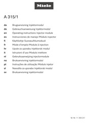Miele A 315/1 Operating Instructions Manual