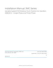 York JMC12B2SN Installation Manual