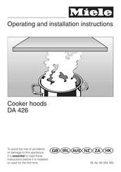 Miele DA 426 Operating And Installation Instructions