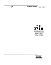 Sony Tektronix 371A Operator's Manual