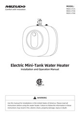 Mizudo MDES-ET40 Installation And Operation Manual