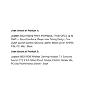 Logitech G G935 User Manual