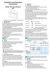 Vilpe ECo Ideal Wireless RH Installation And Operation Instruction Manual