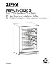 Zephyr Presrv PRPW24C02CG Use, Care And Installation Manual