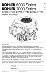 Kohler KT726 Owner's Manual