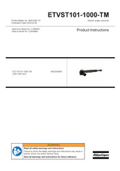 Atlas Copco ETVST101-1000-TM Product Instructions