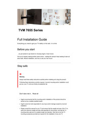 vogel's SIGNATURE DesignMount TVM 7655 Full Installation Manual