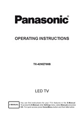 Panasonic TX-42MZ700B Operating Instructions Manual