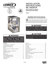 Lennox MERIT ML196DF070XE48BK Installation Instructions Manual
