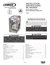 Lennox MERIT ML196UH135XE60DK Installation Instructions Manual