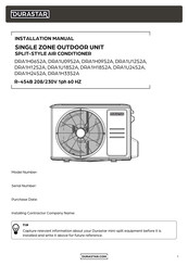 DURASTAR DRA1H33S2A Installation Manual