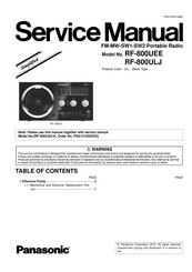 Panasonic RF-800UGA Service Manual