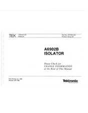 Tektronix A6902B Manual