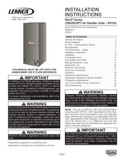 Lennox Merit CBK45UHPT Series Installation Instructions Manual