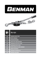 Benman 70 131 Original Instructions Manual