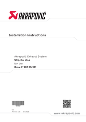 Akrapovic S-B9SO1-HAPLT Installation Instructions Manual