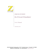 ZiLOG C84 ICEBOX User Manual