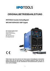 IPOTOOLS WIG INV185PACDC IGBT Digital Original Instruction Manual