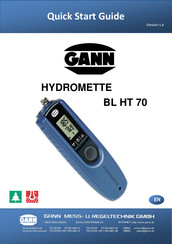 GANN HYDROMETTE BL HT 70 Quick Start Manual