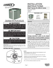 Lennox Elite EL18KCV-024-230 Installation Instructions Manual