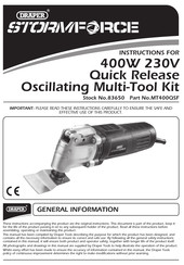 Draper 83650 Instructions Manual