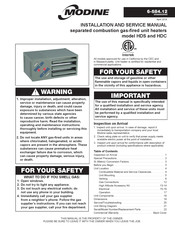 Modine Manufacturing HDS45SS0111FBAN Installation And Service Manual