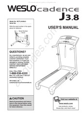 Weslo Cadence J3.8 Treadmill User Manual
