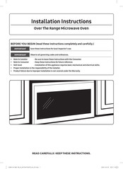 Samsung ME21DB630012 Installation Instructions Manual