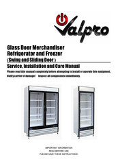 VALPRO VP3R-72HC Service, Installation And Care Manual